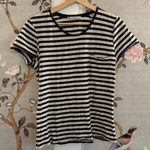 HOPE Stockholm Has Black and White Striped Shortsleeve Tee, 40